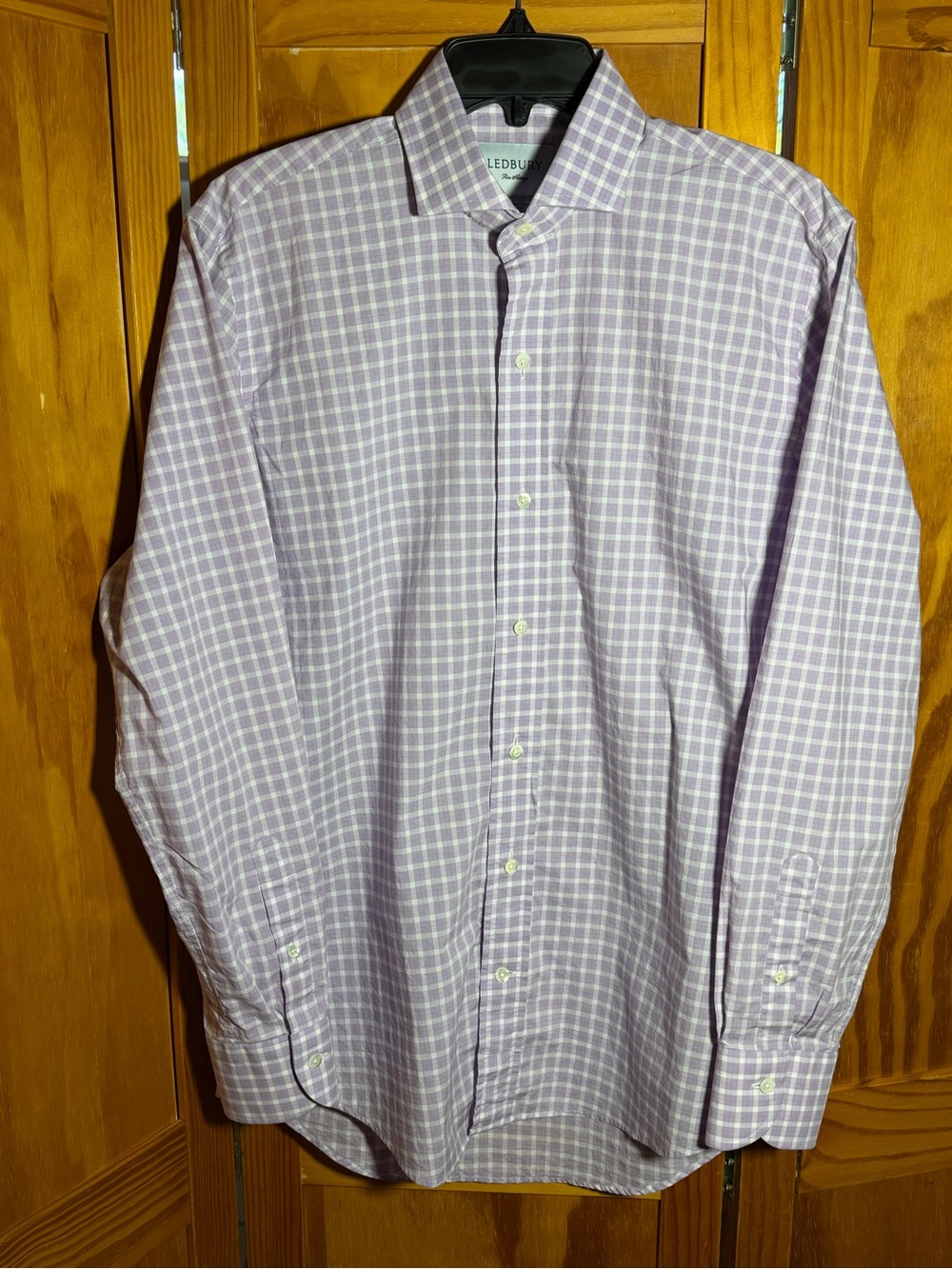Ledbury Men’s Lavender Check Dress Shirt |Sz 15.5| Office